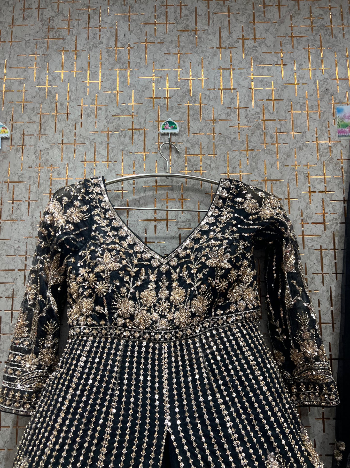 Awesome Hot pink Peplum long Dress Farshi Gaharara Dress Special