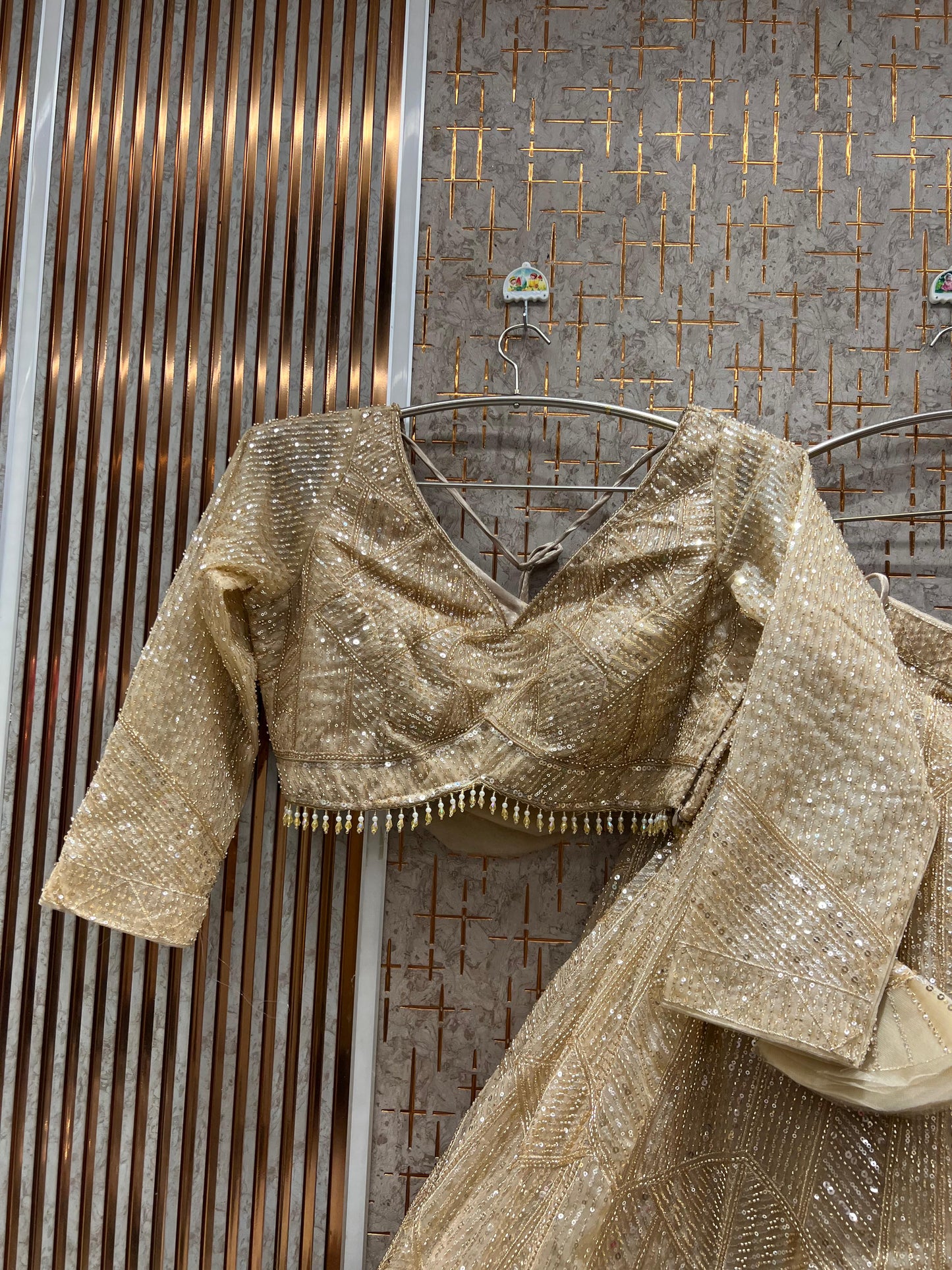 Eye Catching Dark Blue Crop top Lehenga