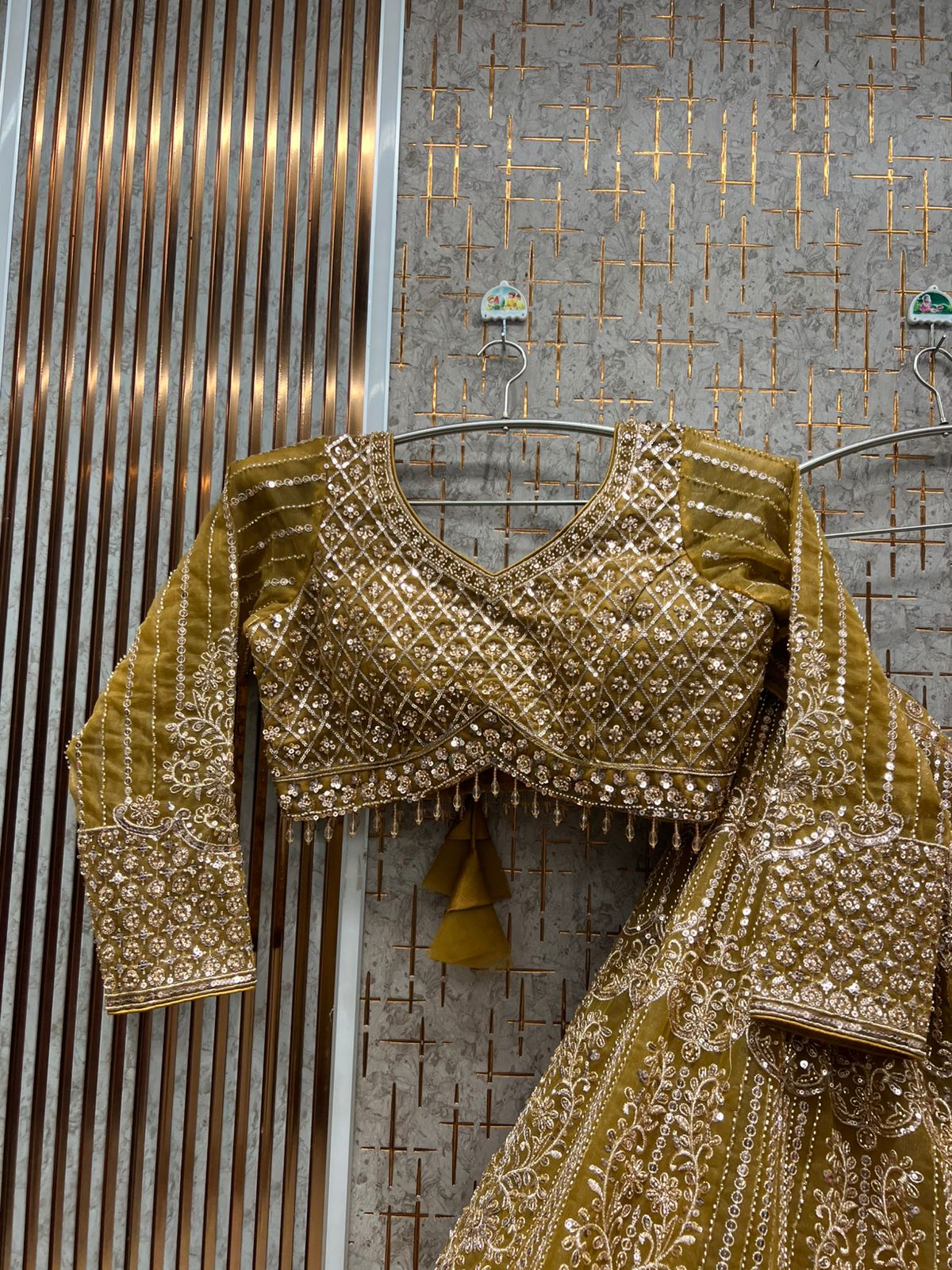 Elegant Sky blue Crop top Lehenga