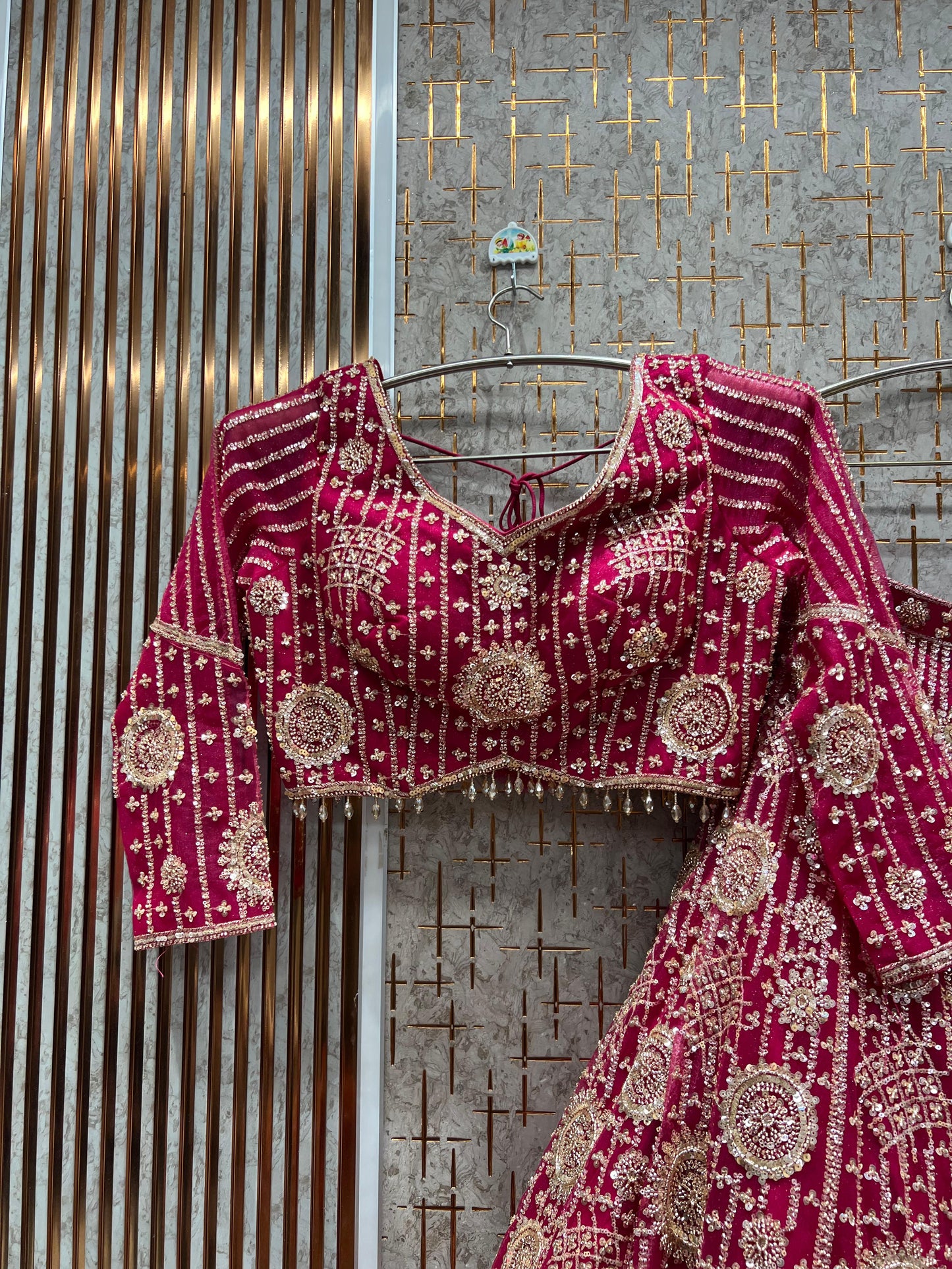 Good looking Sky blue Crop top Ready to wear Lehenga