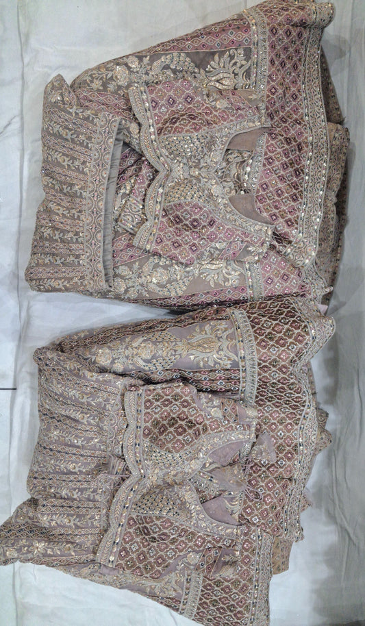 Good looking Lavender light pink Ready to wear Crop Top Lehenga