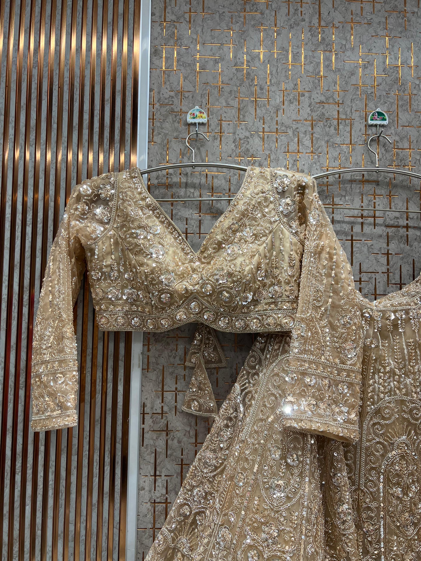 Designer Sky blue crop Top Ready To Wear Lehenga