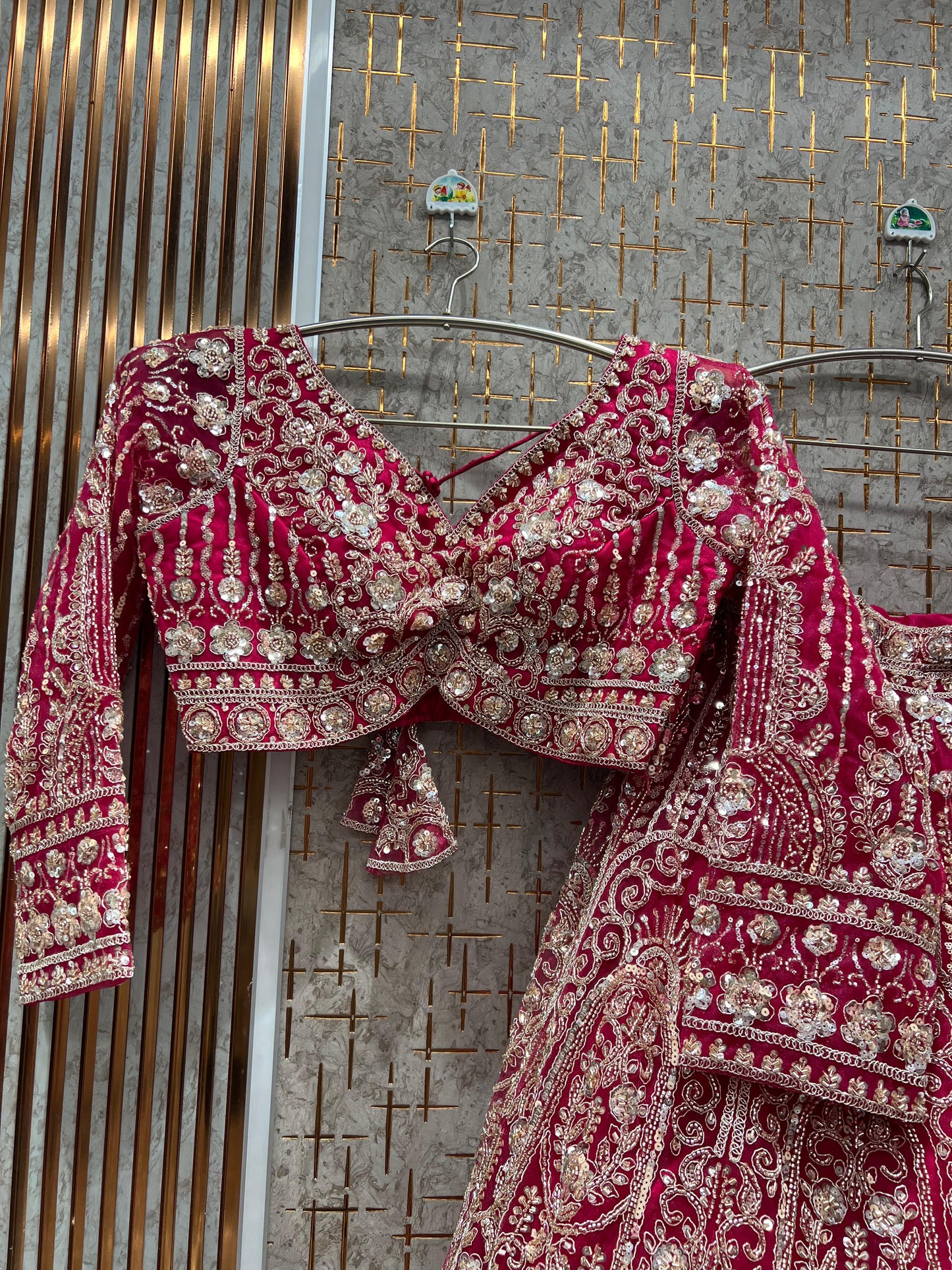 Good looking golden crop Top Ready To Wear Lehenga