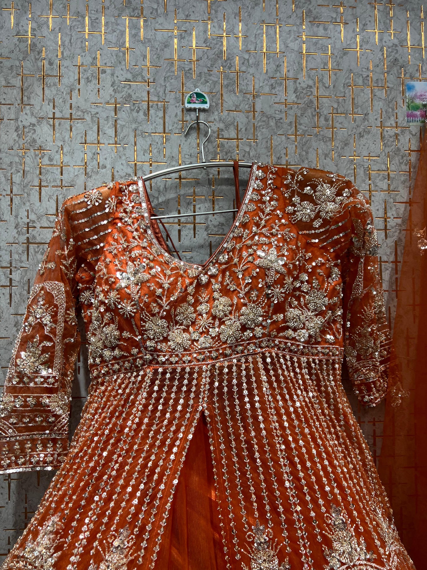 Khoobsurat Sky blue Peplum long Dress Farshi Gaharara Dress Special