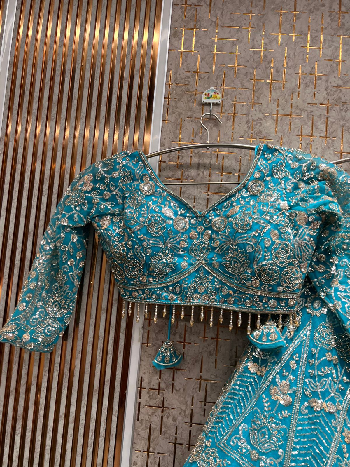 Something different Hot pink Crop Top Lehenga