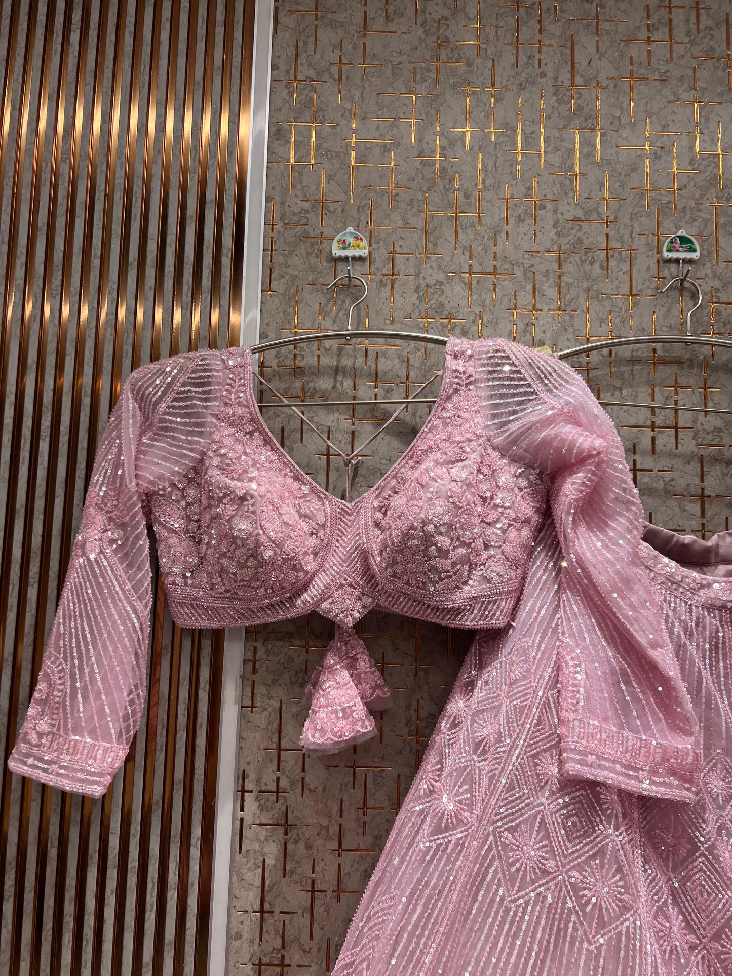 Amazing Cream on Cream Monotone Crop Top Lehenga