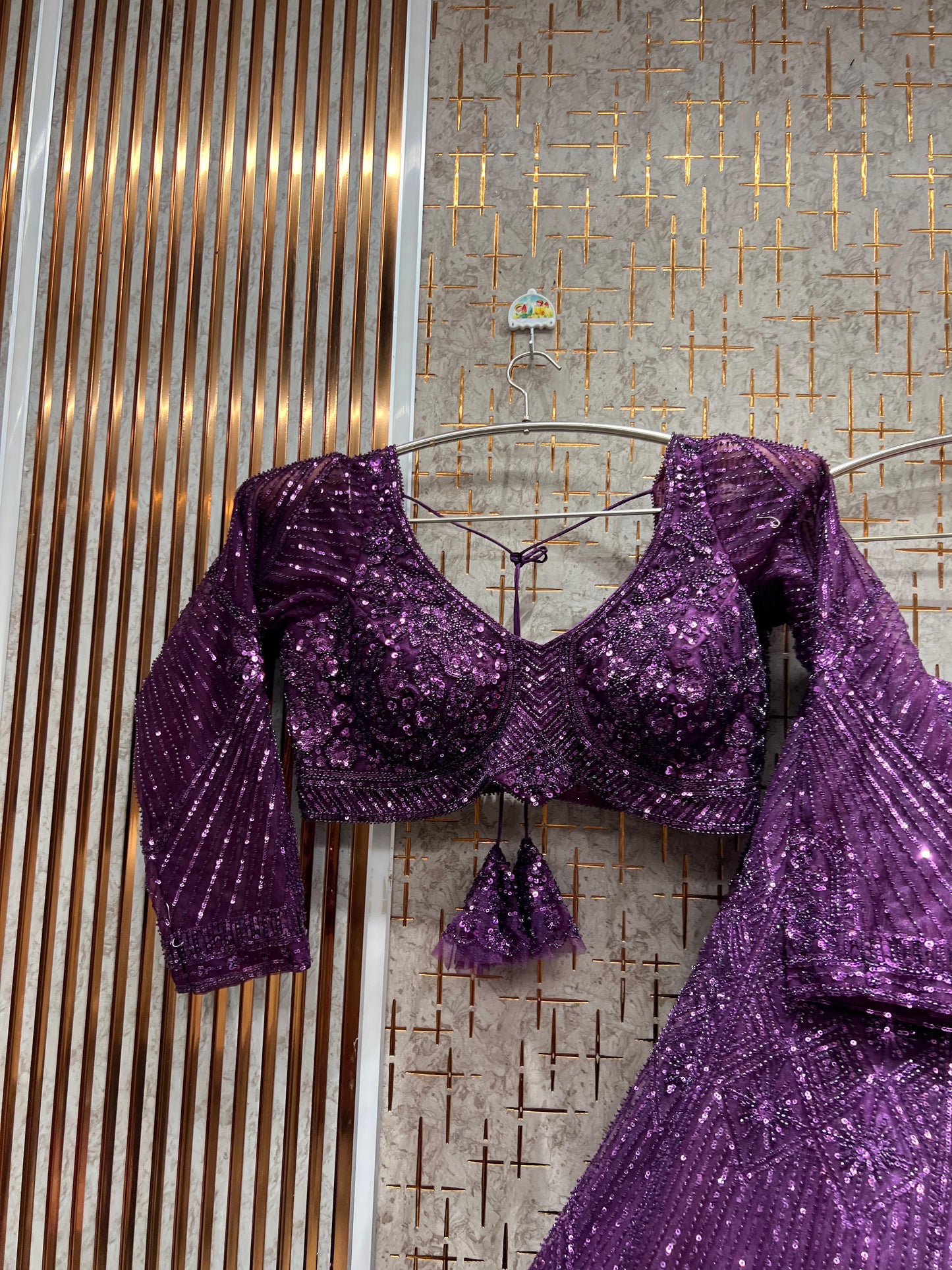 Elegant Lavender on Lavender Monotone Crop Top Lehenga