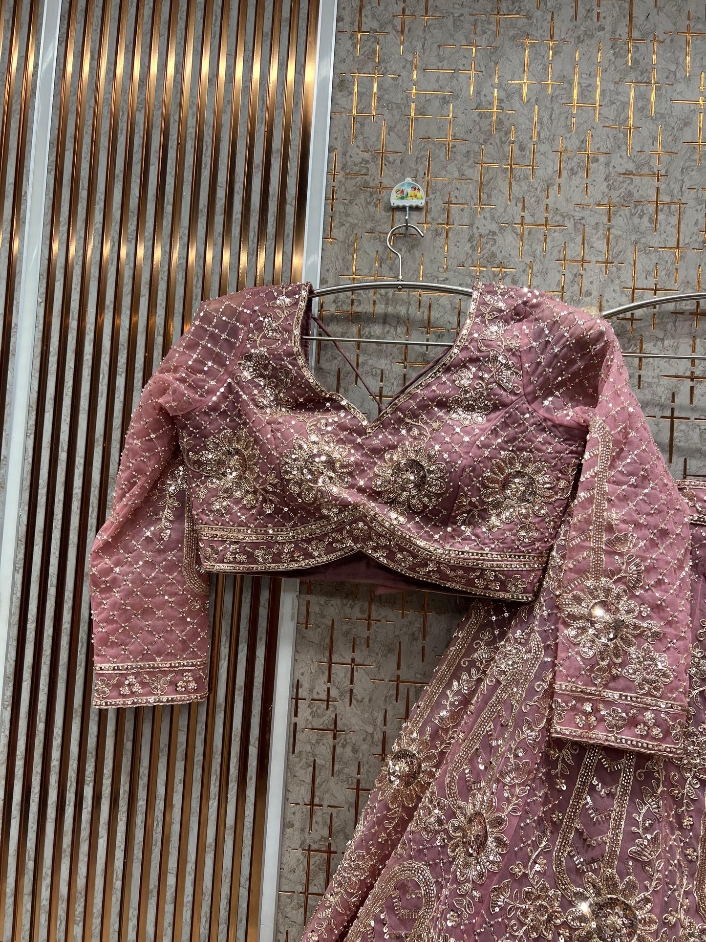 Astonishing Hot pink Crop Top Lehenga