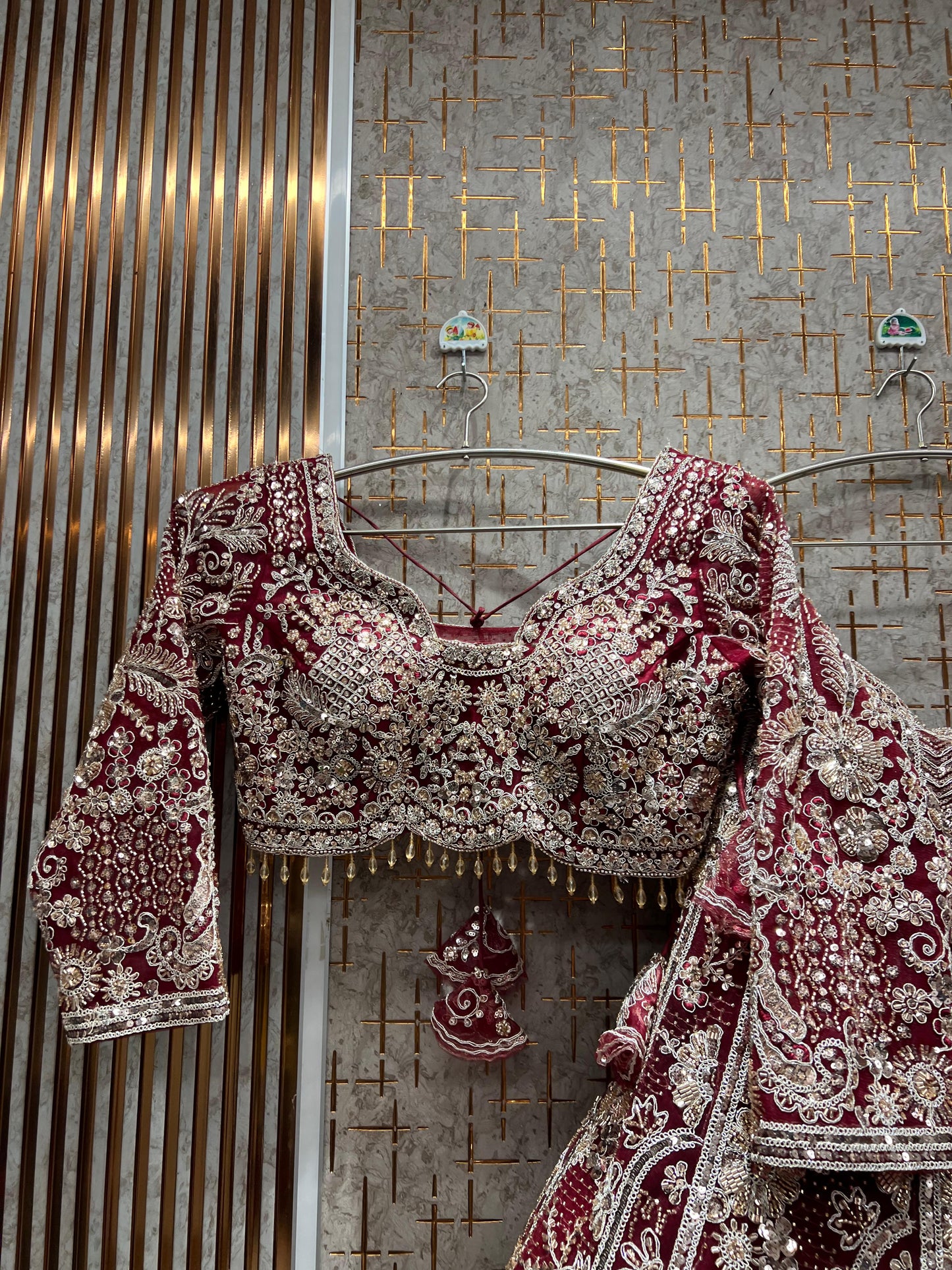 Stunning Red crop top Lehenga