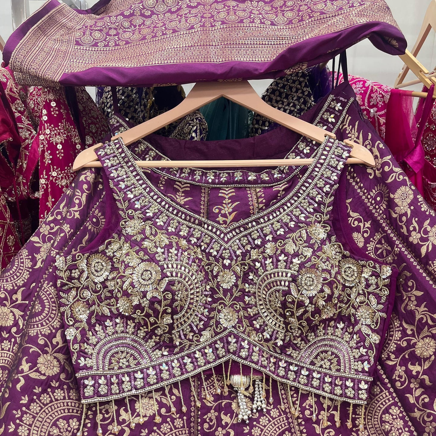 Something different Hot pink Ready to wear Crop Top Lehenga