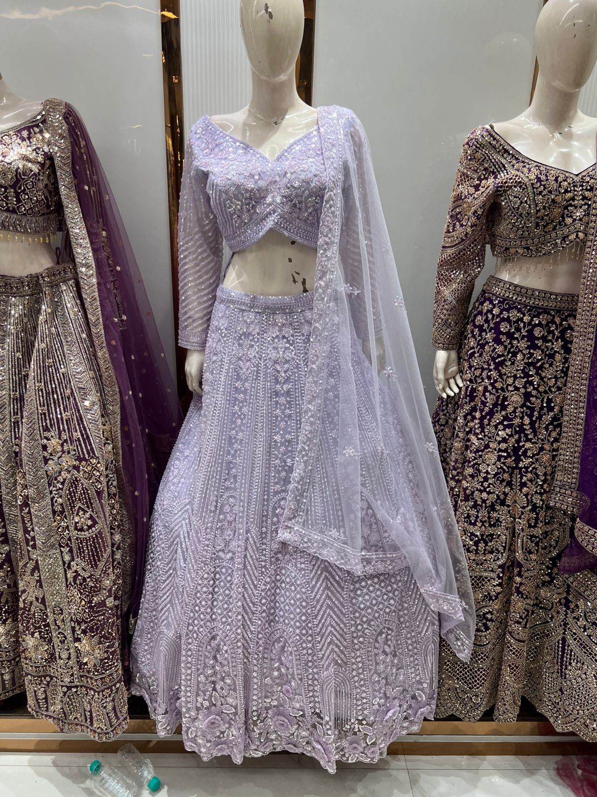 Attractive Golden Crop Top Lehengak