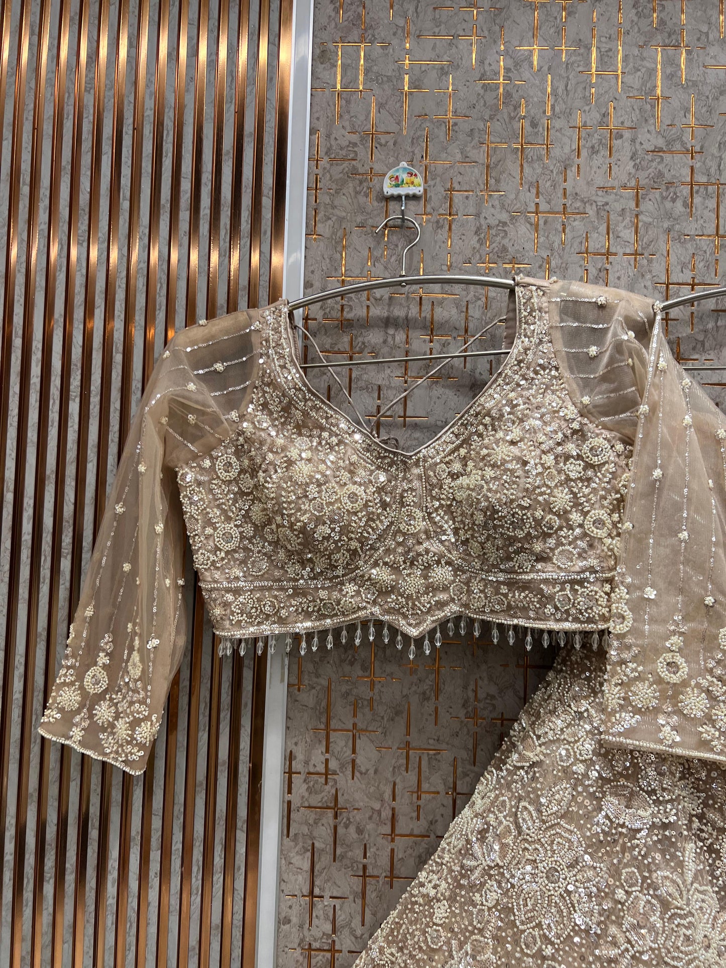 Lavishing golden Crop Top Lehenga