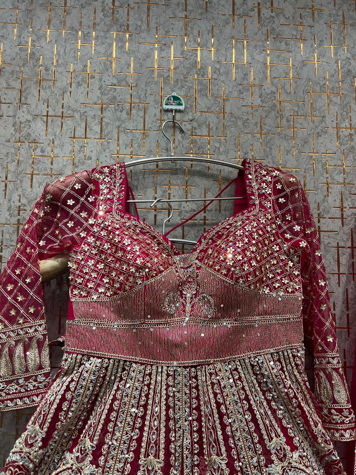 Amazing Hot pink long Dress Farshi Gaharara Dress Special