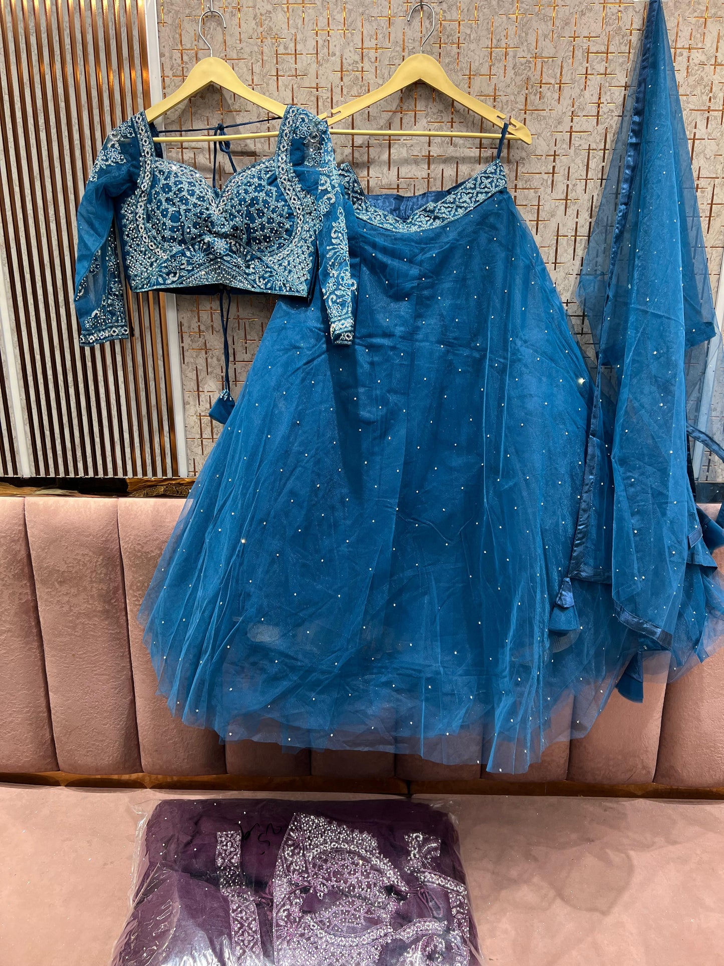 Awesome blue Crop Top Lehenga