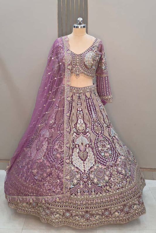 Designer yellow peacock Crop Top Lehenga