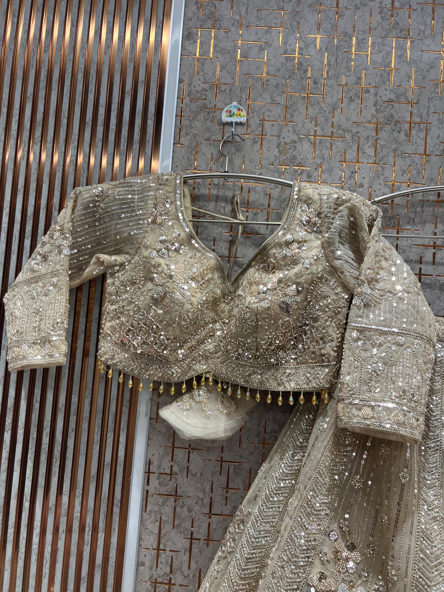 Delightful Golden crop top Lehenga