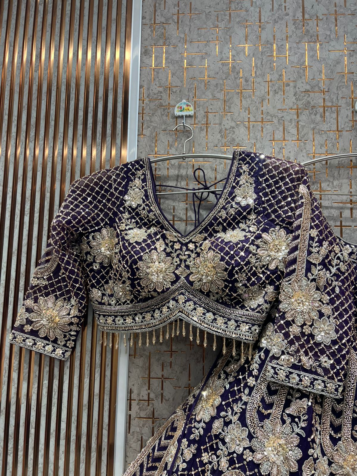 Good looking Sky blue Ready to Wear crop top Lehenga