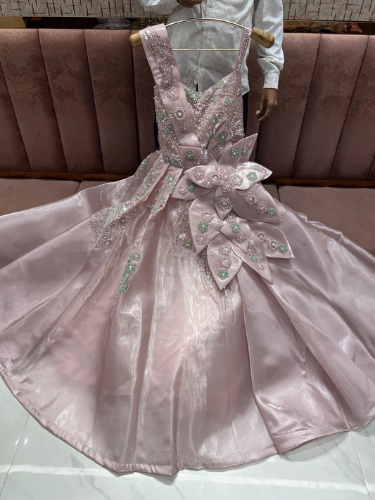 Designer light pink gown