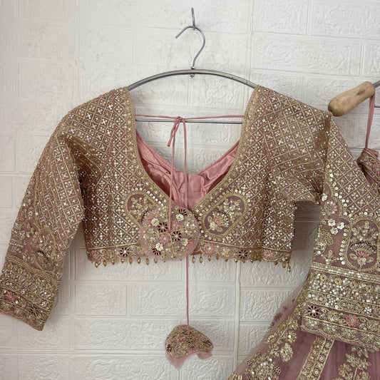 Pretty pink Ready to wear Crop top Lehenga