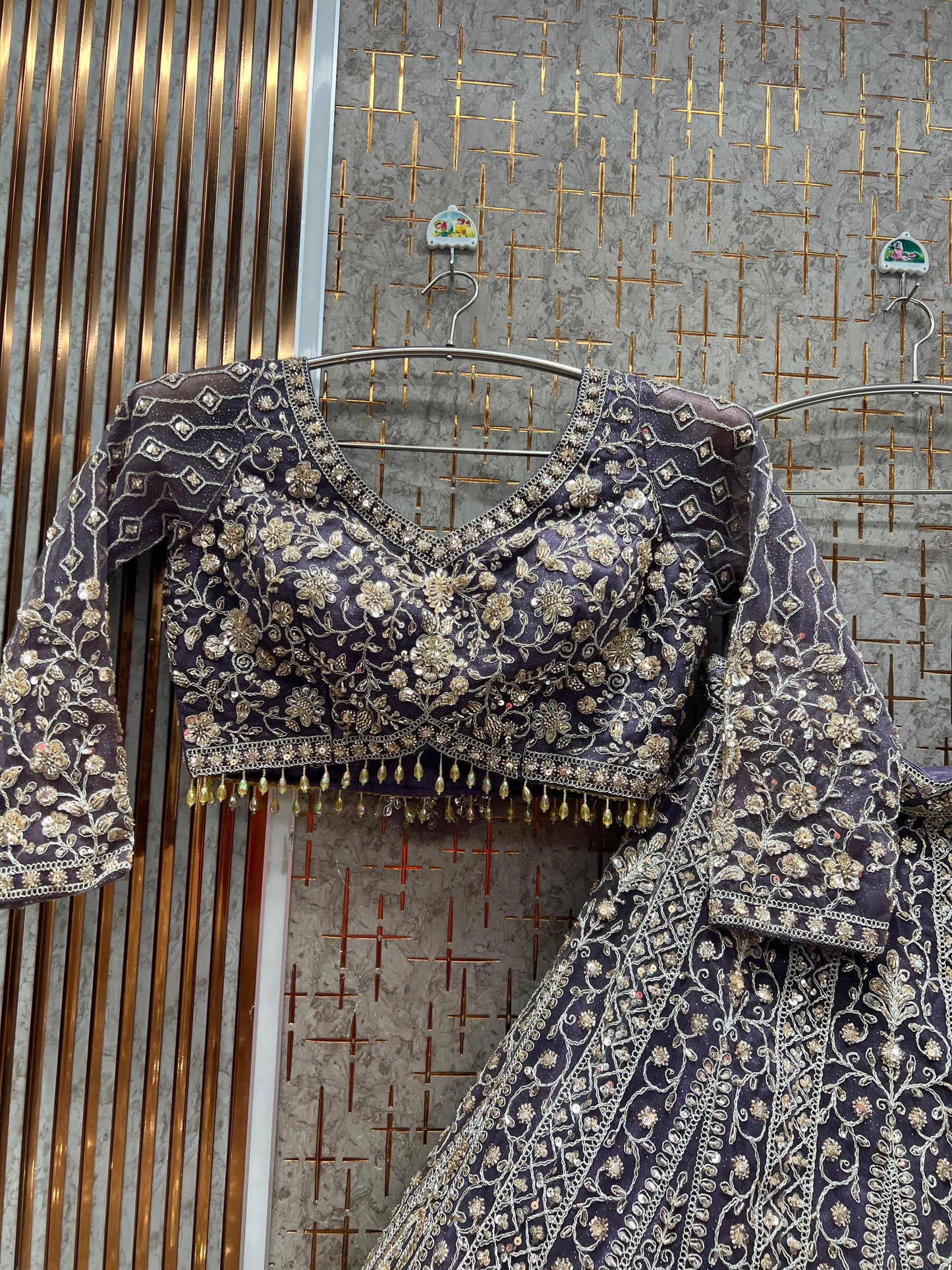 Khoobsurat yellow haldi mehendi Ready to Wear crop top Lehenga - Shopping World