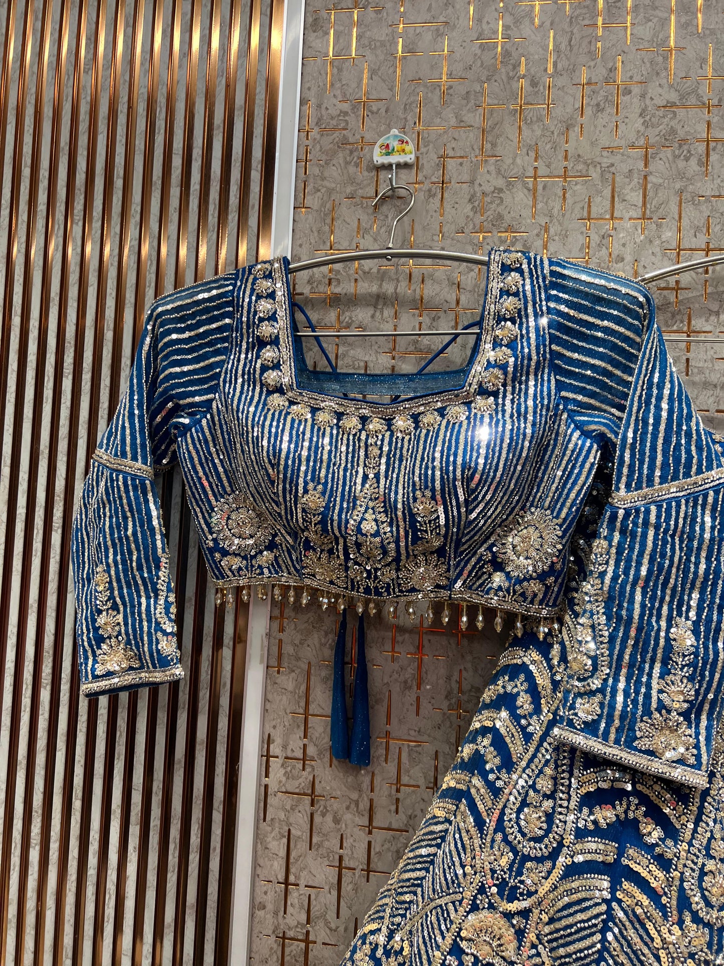 Engaging Sky blue Ready to Wear crop top Lehenga - Shopping World