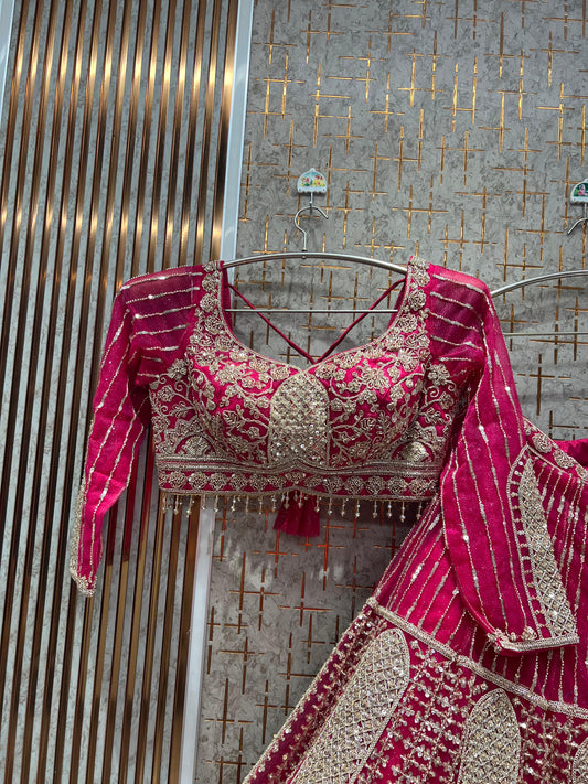 Something different Hot pink Ready to Wear crop top Lehenga