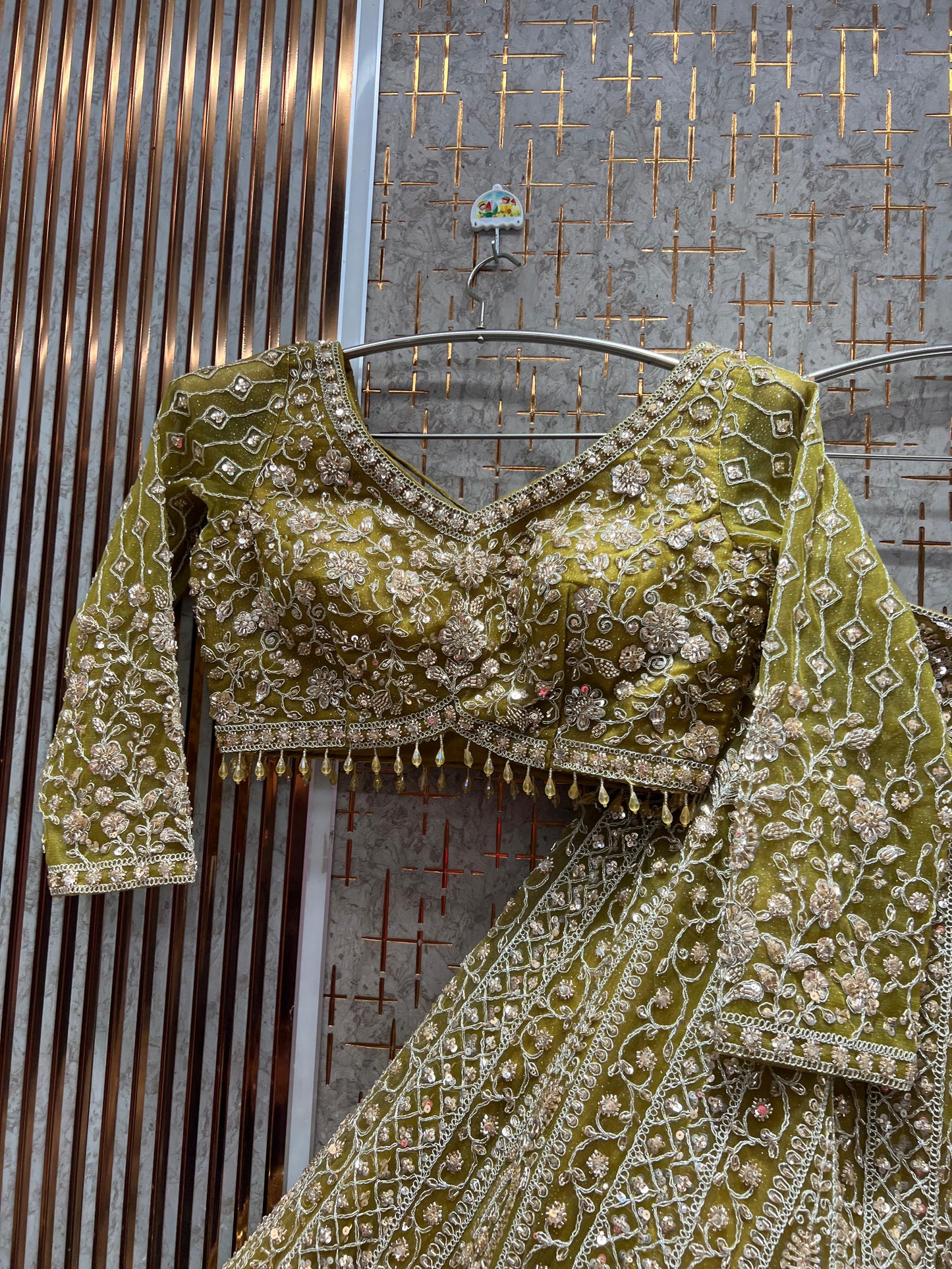 Khoobsurat yellow haldi mehendi Ready to Wear crop top Lehenga - Shopping World