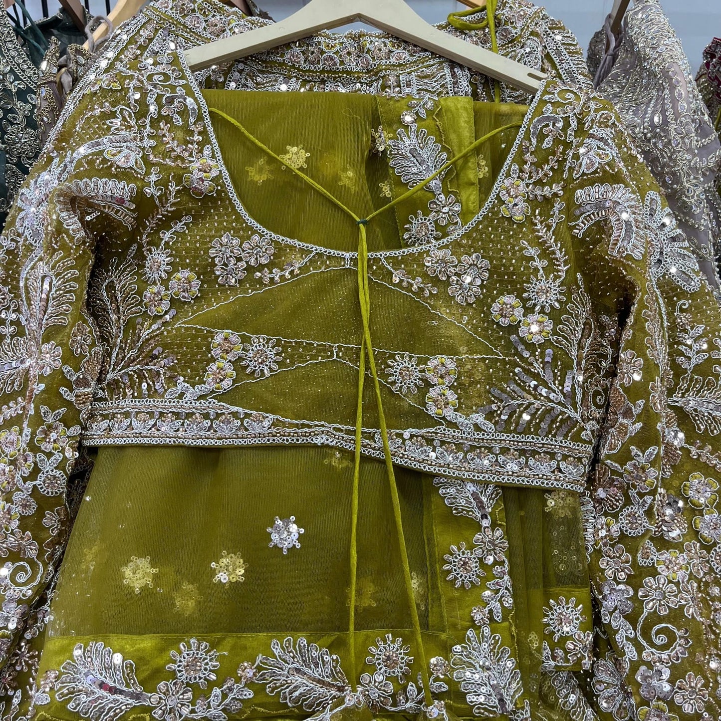 Khoobsurat Sea green Ready to Wear crop top Lehenga