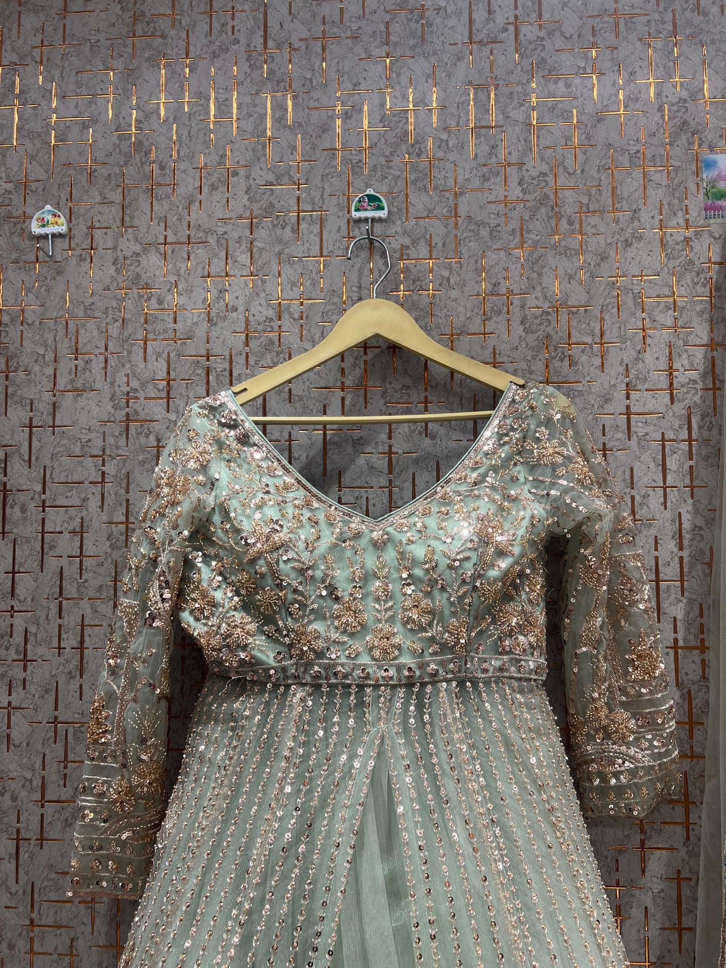 Fabulous orange peplum long Dress Farshi Gaharara Dress Special