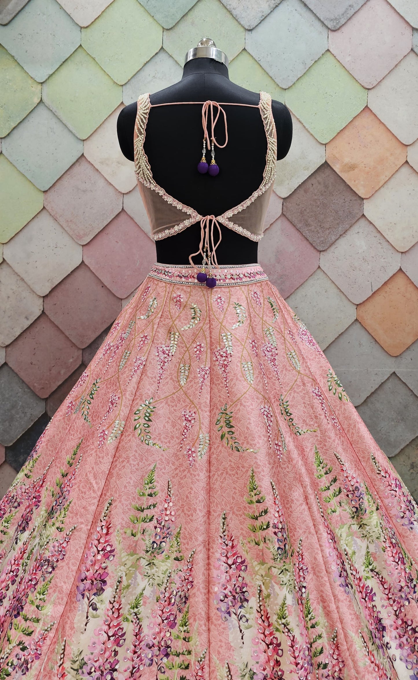 Majestic White Crop Top Ready to wear Lehenga