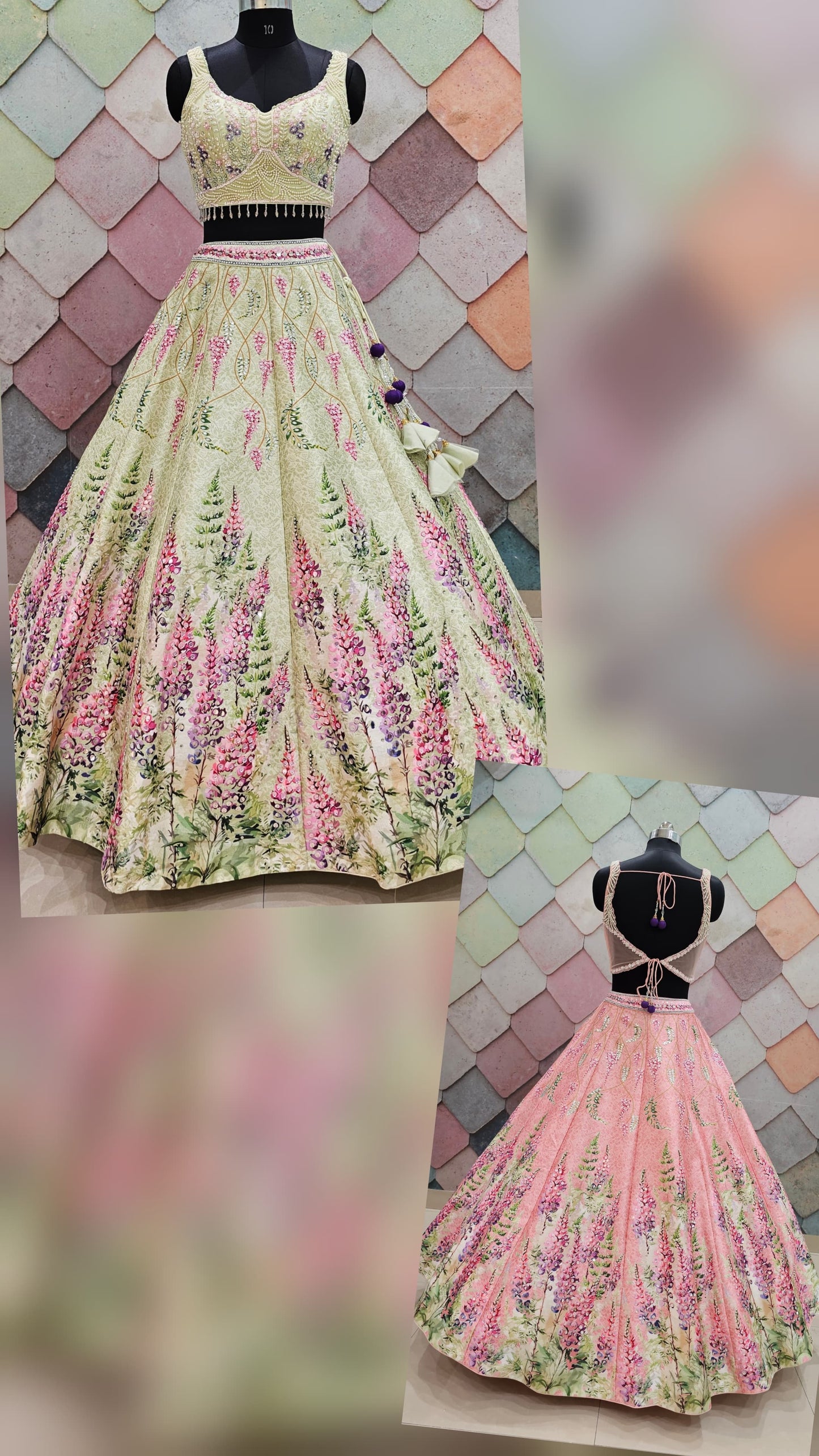 Pleasing pink Crop Top Ready to wear Lehenga (Happy Customer)