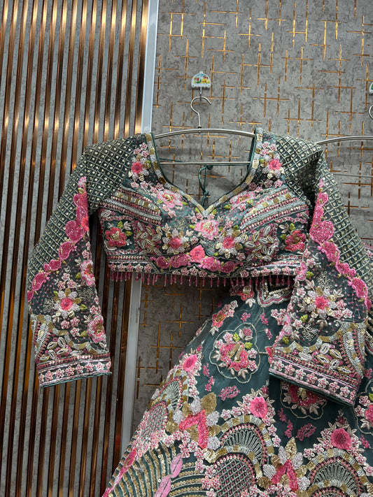 Fantastic green Crop Top Lehenga