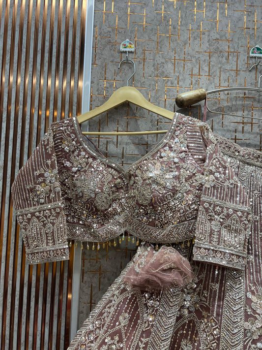 Stunning pink Ready to wear Crop Top Lehenga