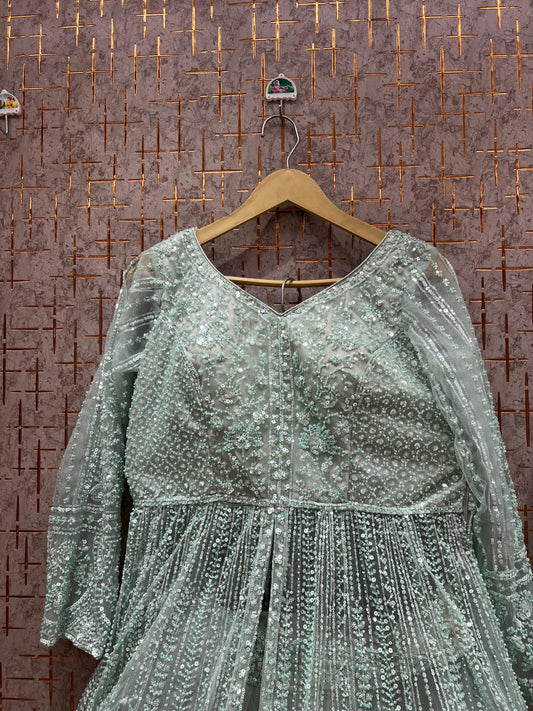 Elegant Blue Farshi garara muslim Bride Special Dress