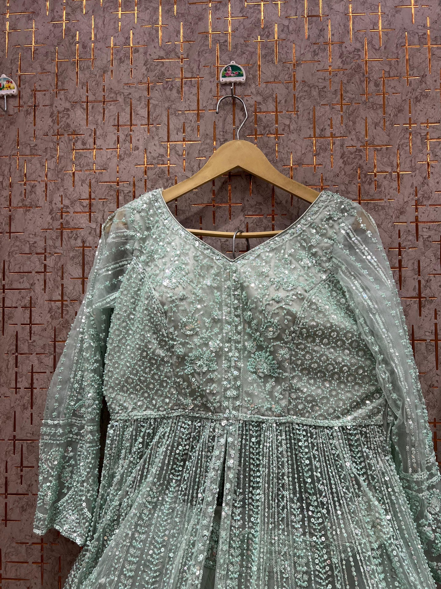 Engaging Beige Golden Farshi garara muslim Bride Special Dress