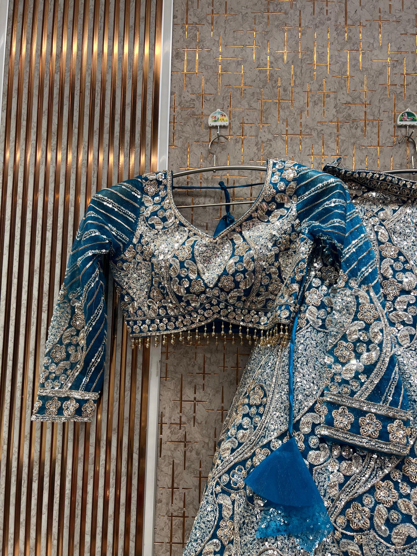 Stunning Rust Orange Crop Top Lehenga