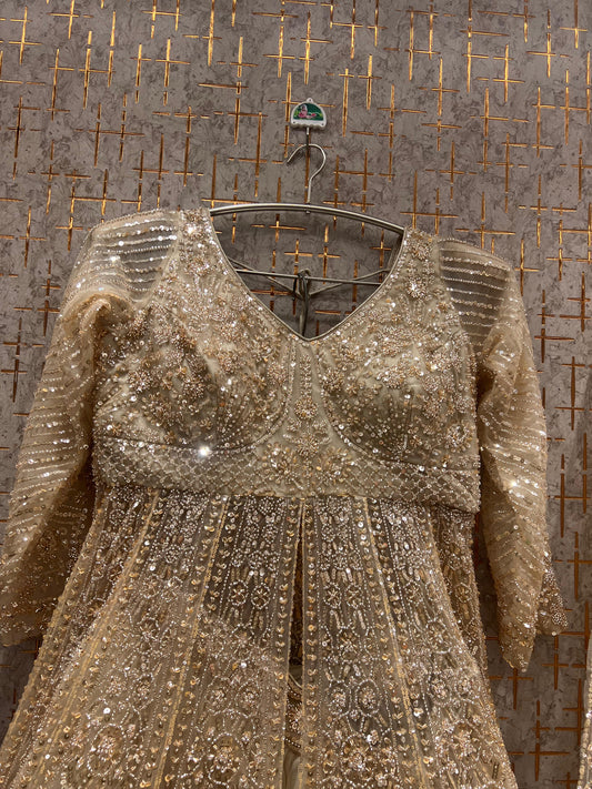 Peach Farshi garara muslim Bride Long Indo Dress