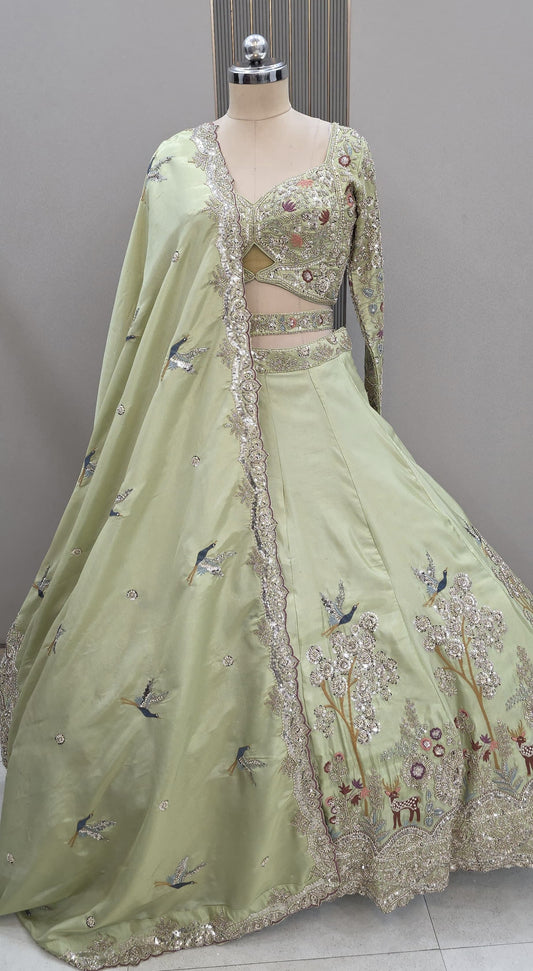 Designer Pink Ready to Wear crop top Lehenga - Shopping World