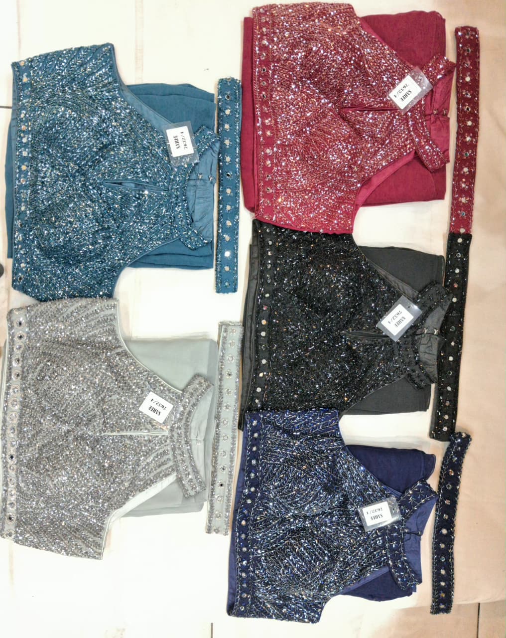 Dark Blue Hot pink Black Blue White drape saree dress - Shopping World