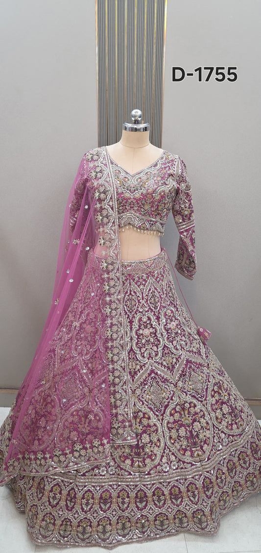 Green Ready to wear Crop top Lehenga