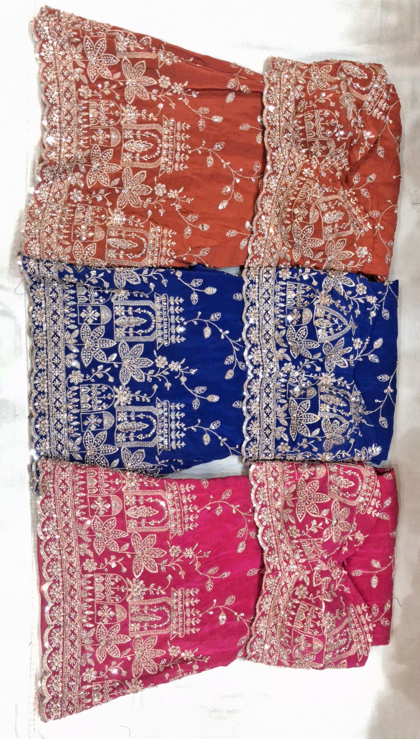 Dark Blue Orange Hot pink drape saree dress