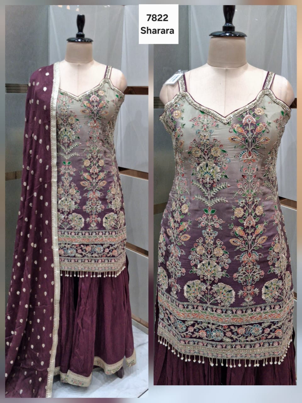 Maroon drape saree dress