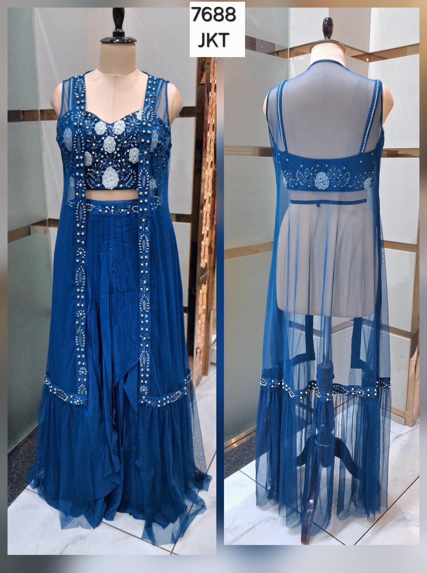 Sky Blue drape saree dress