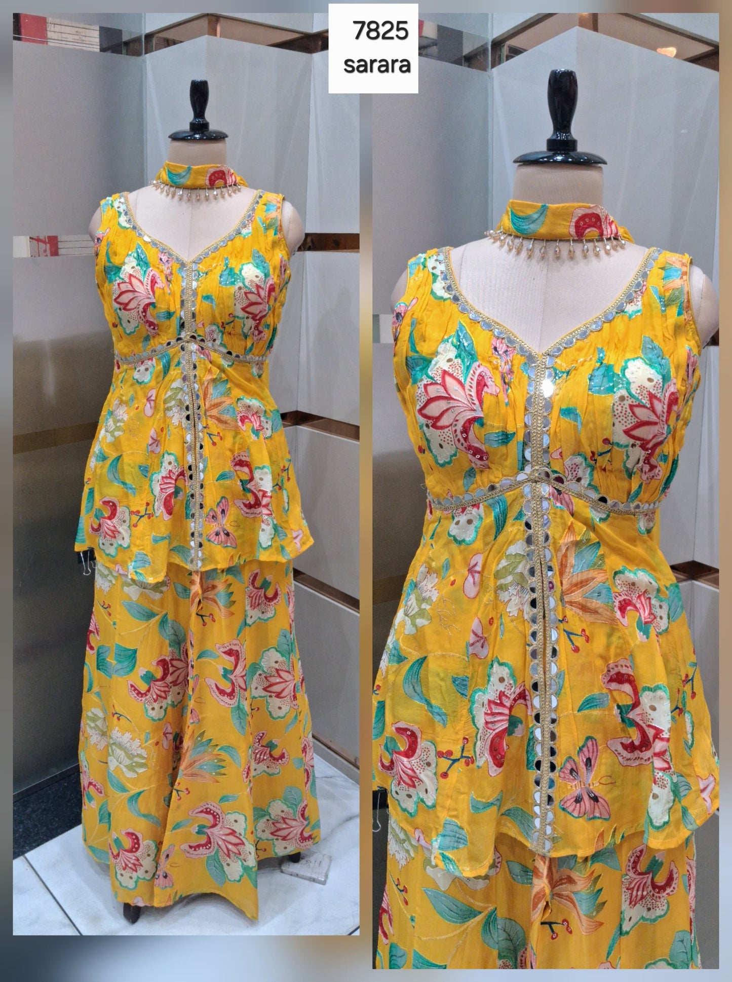 Yellow Haldi Mehendi drape saree dress