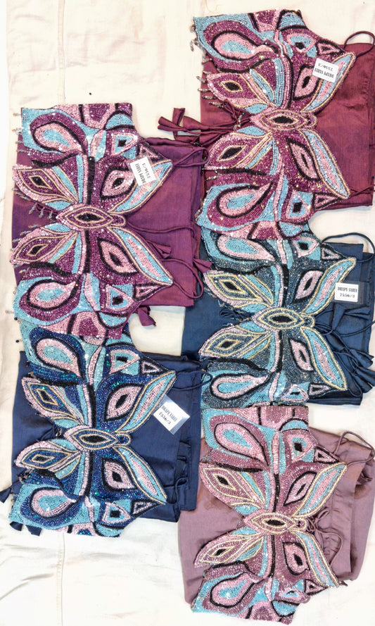 Purple Baby pink blue drape saree dress