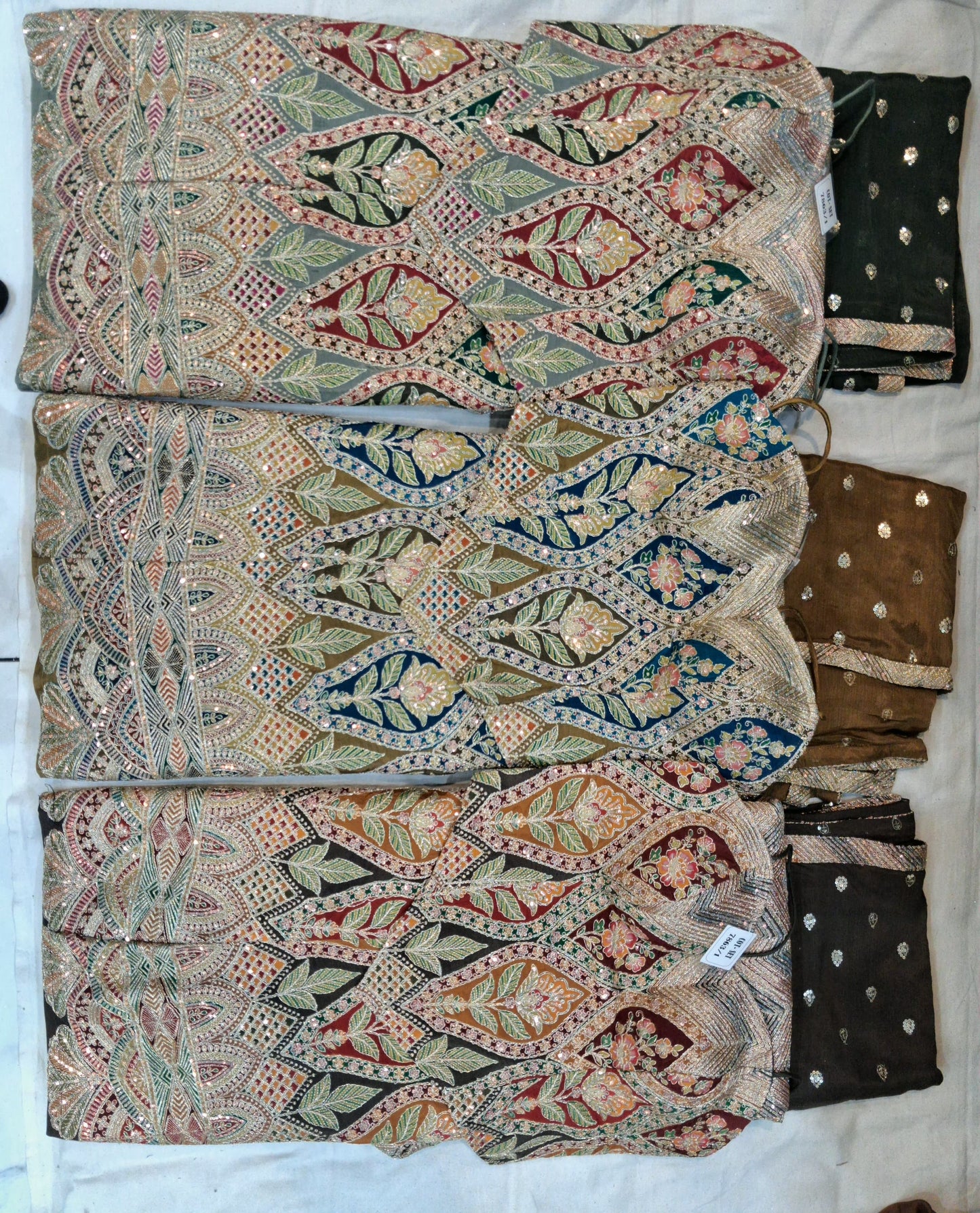 Black Green Mustard Crop Top Lehenga