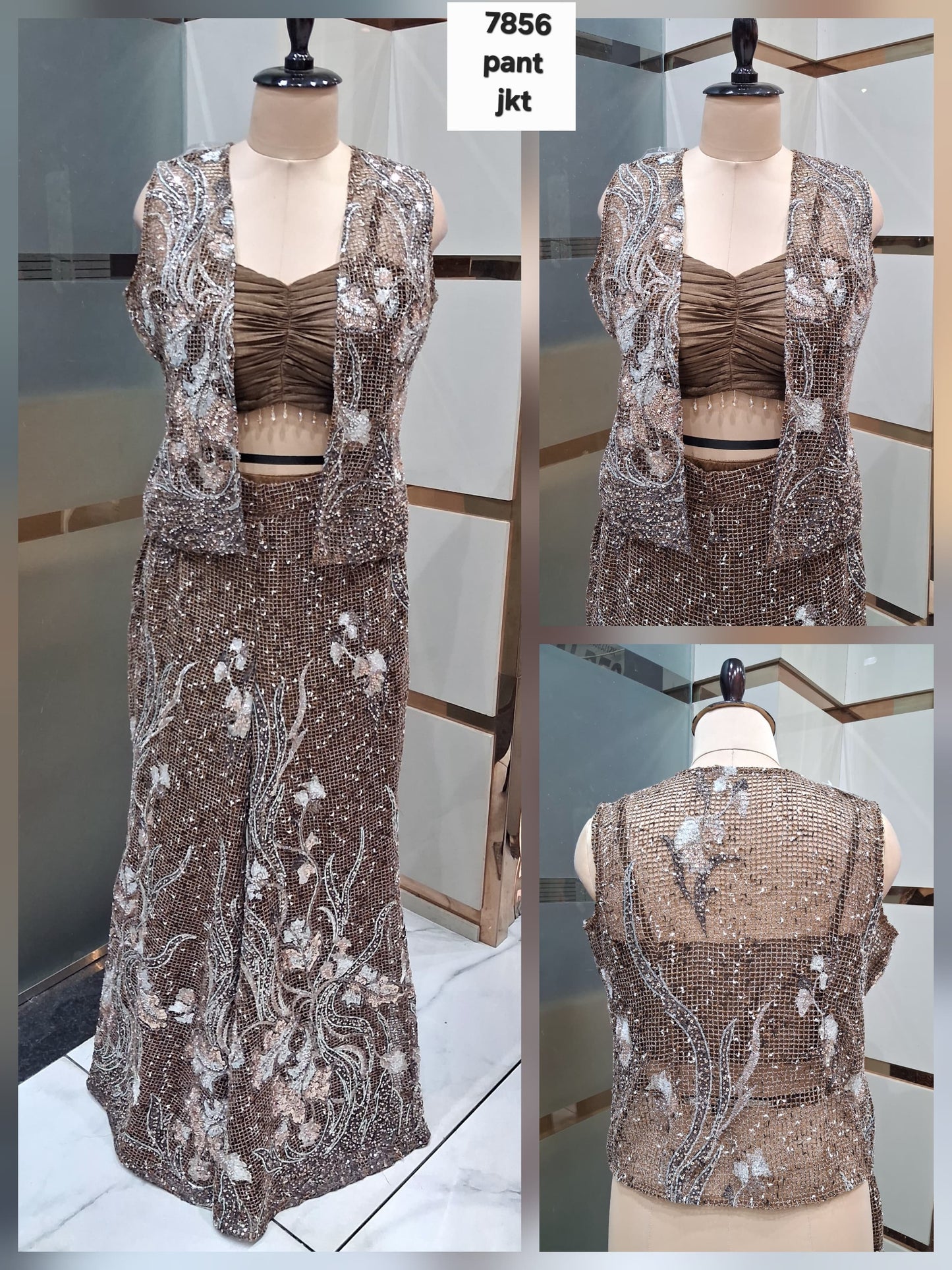 Brown drape saree dress