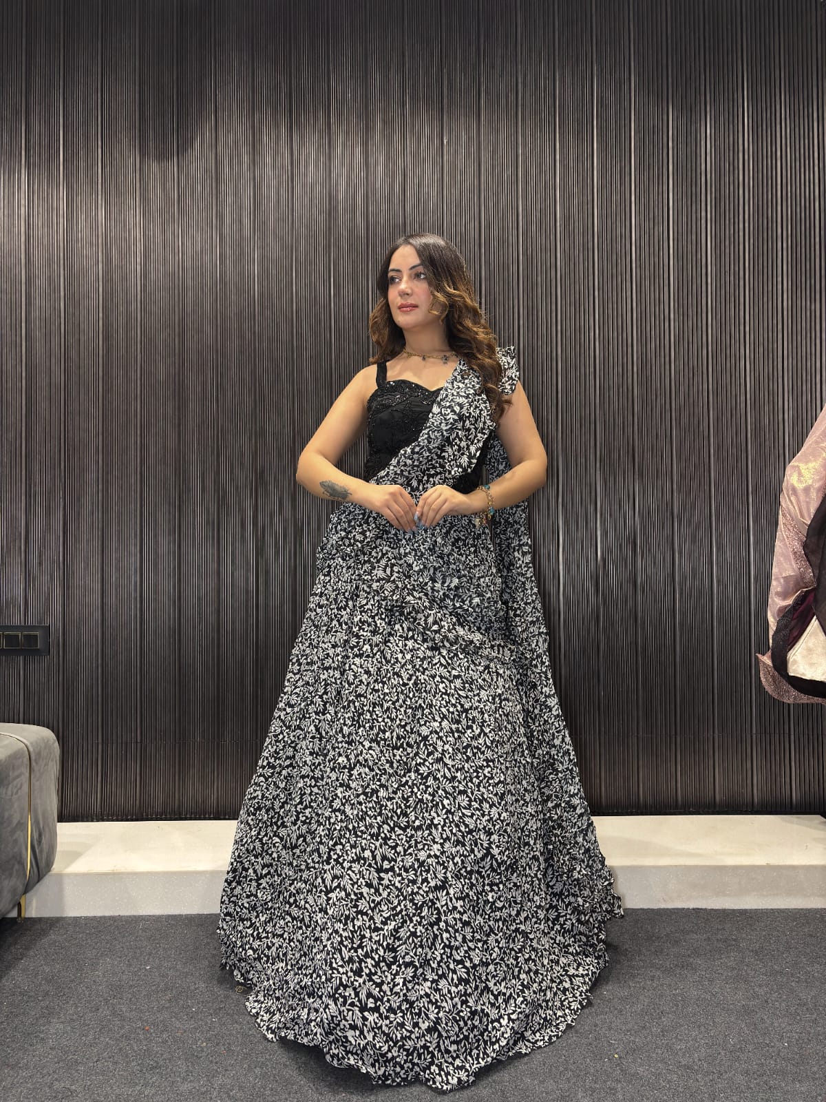 Black Crop Top Lehenga