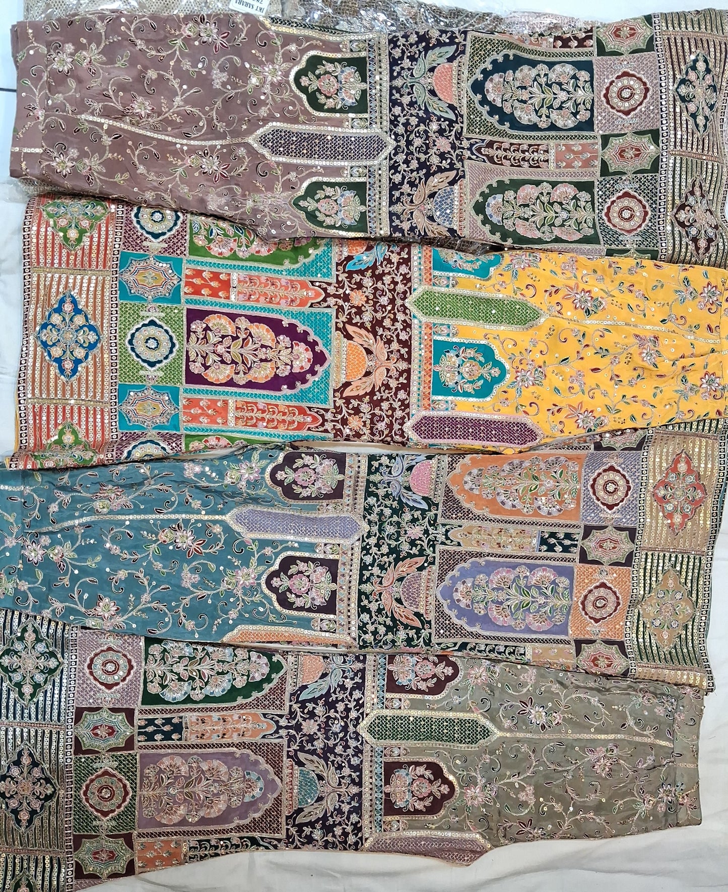 green blue yellow brown drape saree dress