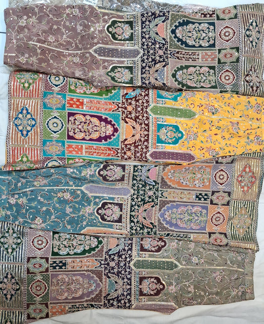 green blue yellow brown drape saree dress